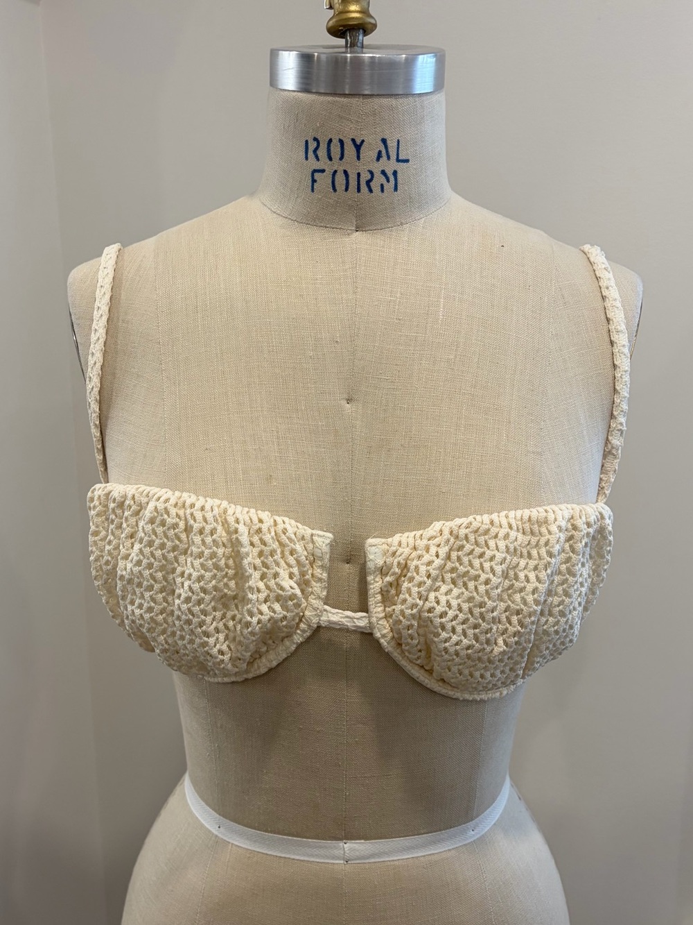 Montce Cream Crocheted Balconette Bra